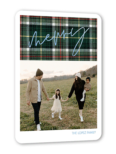 Powerful Plaid 5x7 White  Holiday Card