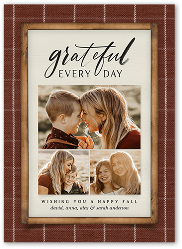 Grateful Everyday 5x7 Brown  Thanksgiving Card