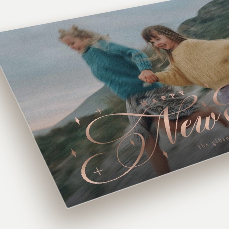 Sparkling Script New Year's Card