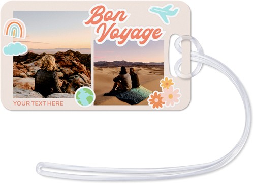 Bon Voyage 2x4 Beige  Luggage Tag