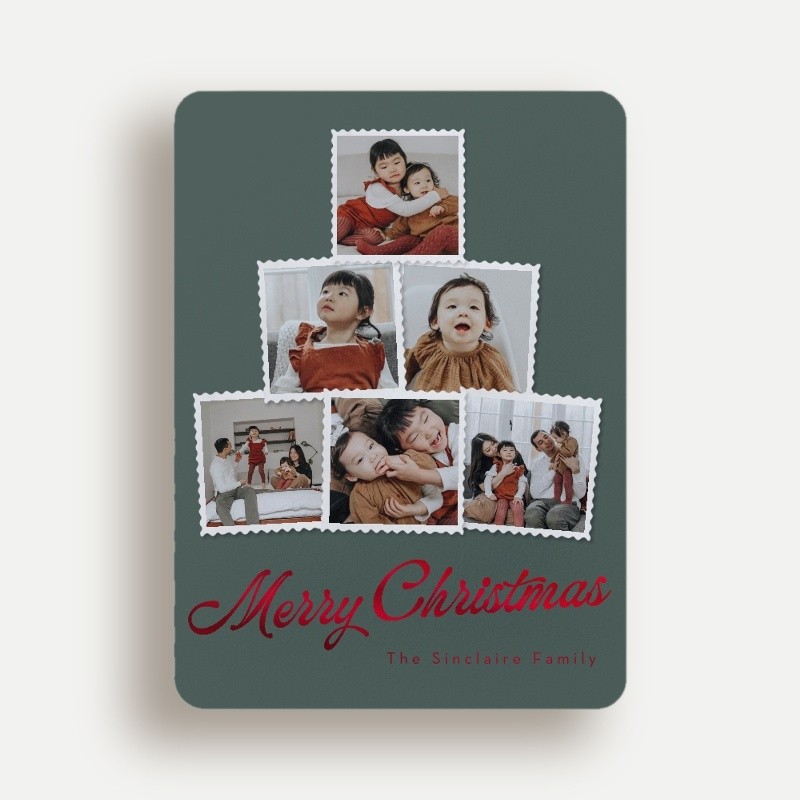 Custom Foil Script Christmas Cards