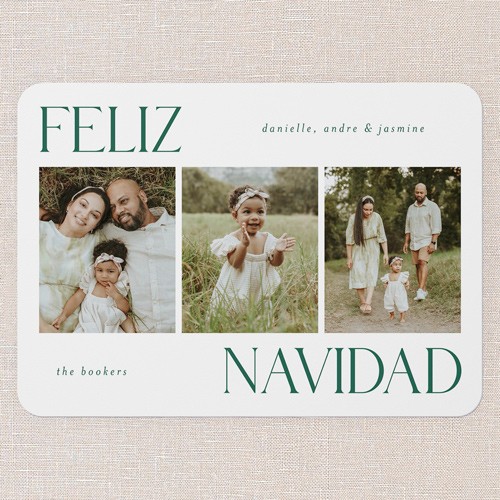 Simplistic Style 5x7 White  Holiday Card