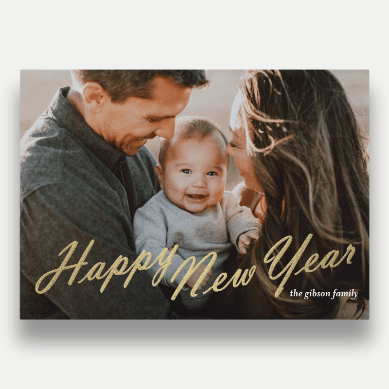 Glitz Script Holiday Card Glitz Script 5x7 White Holiday Card