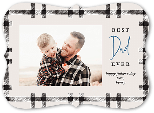 Best Dad Flannel 5x7 Gray  Father's Day Card