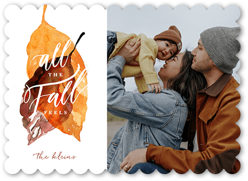 Fall Feels 5x7 White  Thanksgiving Card