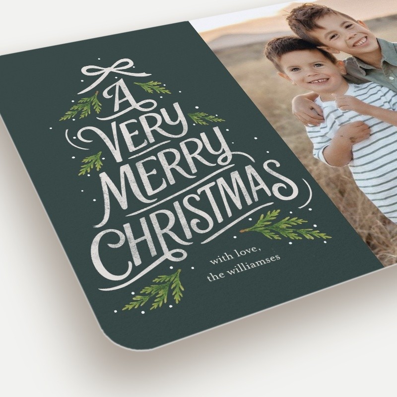 Typographic Tree Christmas Card