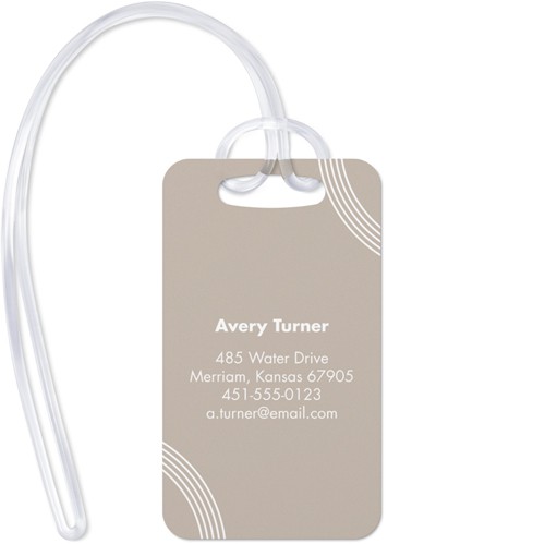 Arched Border 2x3 Beige  Luggage Tag