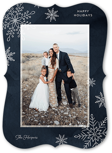 Midnight Snow 5x7 Black  Holiday Card