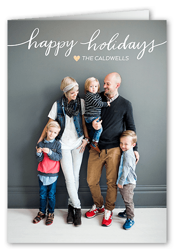 Flowing Handwriting 5x7 White  Holiday Card