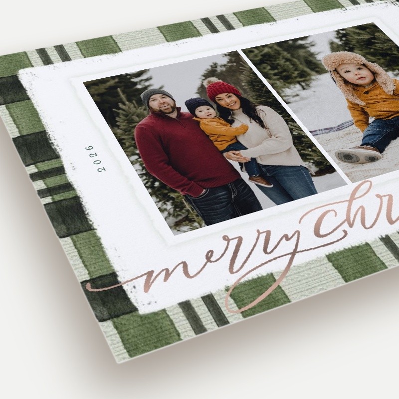 Signed Plaid Holiday Card