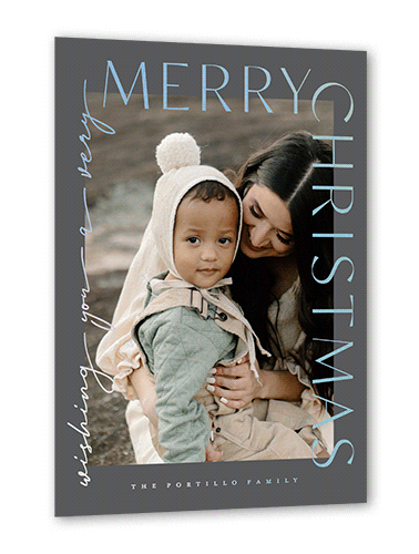 Soft Type 5x7 Gray  Holiday Card