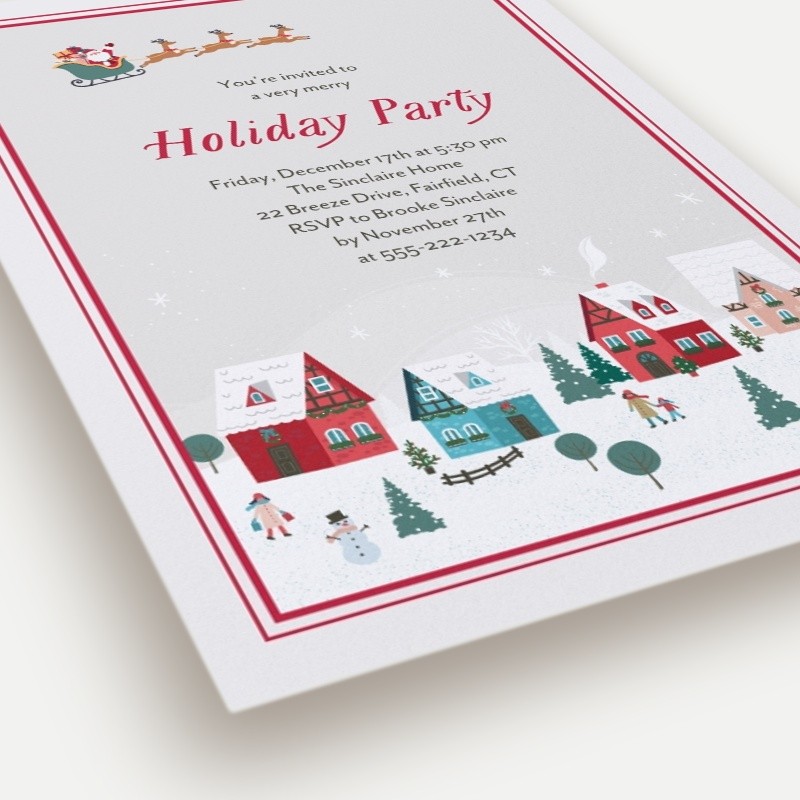 Town Santa Holiday Invitation