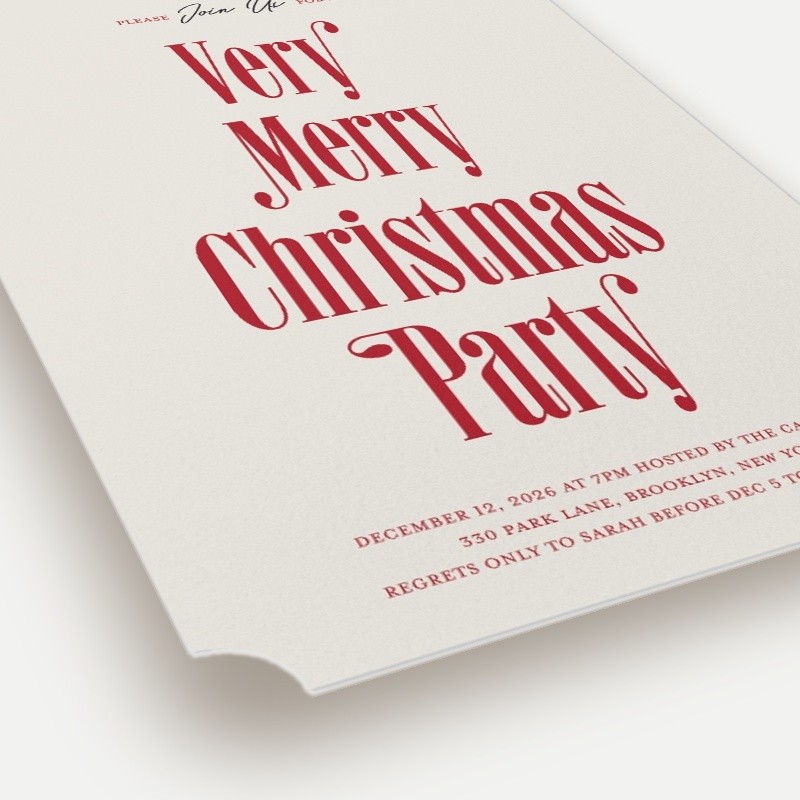 Retro Merry Holiday Invitation
