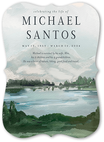 Sentimental Scenes 5x7 Green  Memorial Card