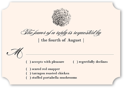 Grandeur Affair 3.5x5 Beige  Wedding Response Card