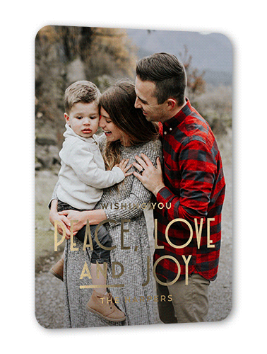 Elegant Wishing 5x7 White  Holiday Card