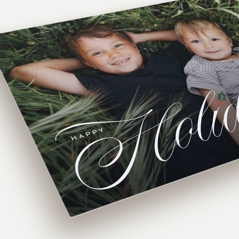Holly Sprig Holiday Card