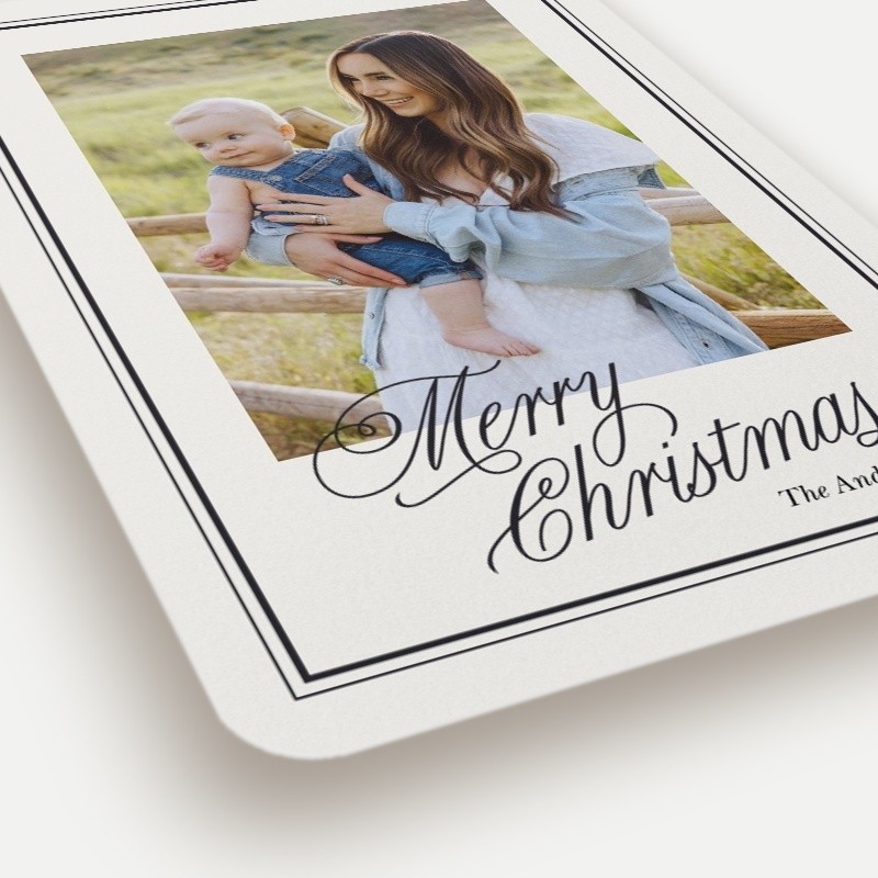 Framed Greeting Holiday Card Framed Greeting 5x7 Black Holiday Card