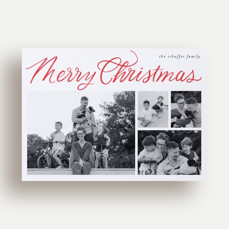 Brushed Merry Holiday Card Brushed Merry 5x7 White Holiday Card
