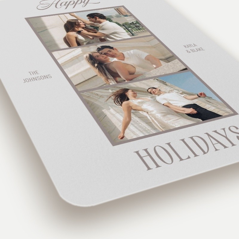Photo Strip Trio Holiday Card