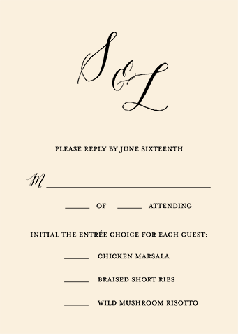 Wedding RSVP Cards: Modern Minimalist 3.5x5 Flat Gray Signature Smooth Cardstock Ticket Shutterfly