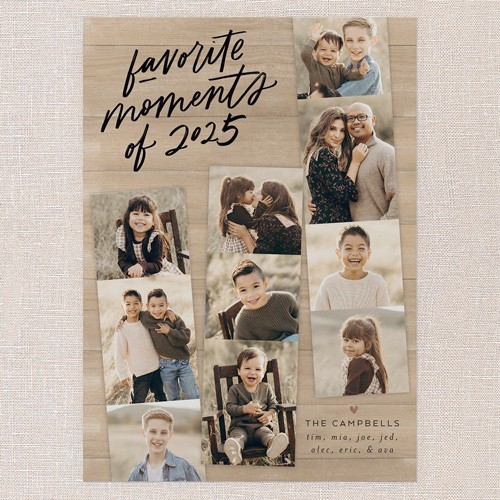 Best Moments Collage 5x7 Beige  New Year's Card