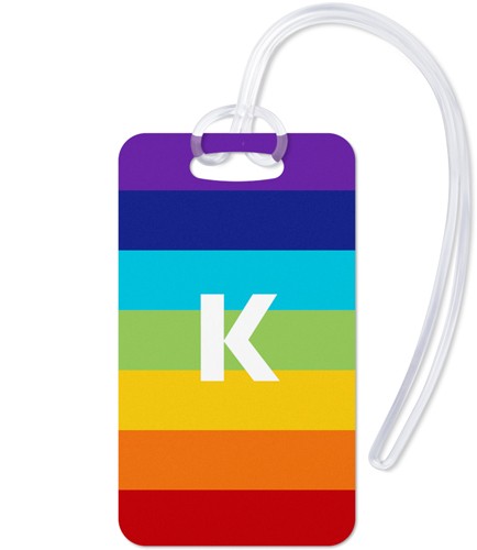 Rainbow Monogram 2x4 Red  Luggage Tag
