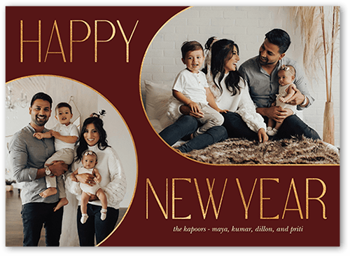 Spherical Spaces 5x7 Red  Holiday Card