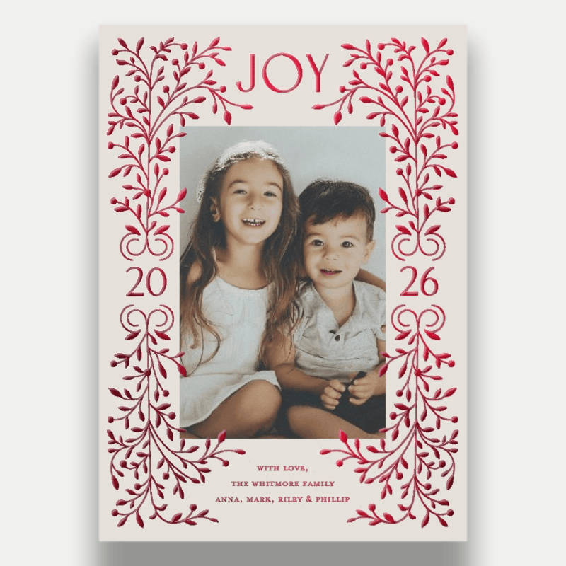 Foil Botanical Joy Holiday Card