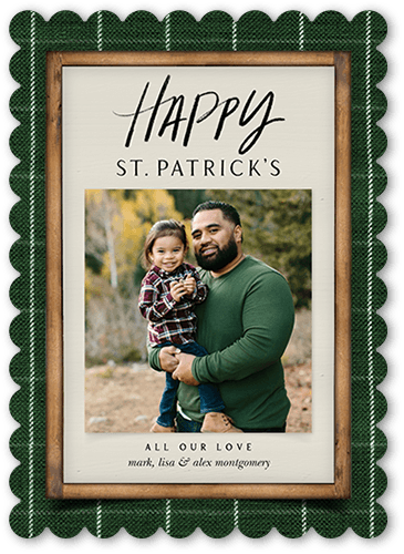 Rustic Tartan 5x7 Green  St. Patrick's Day Card