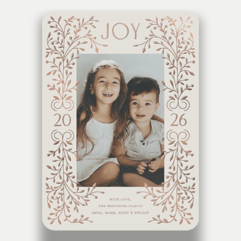 Foil Botanical Joy Holiday Card