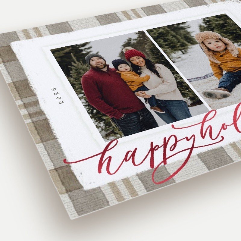 Signed Plaid Holiday Card