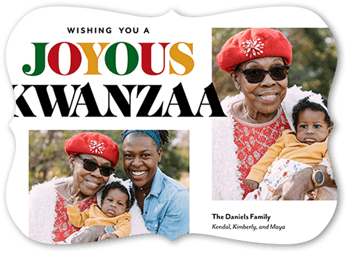 Joyous Dreams 5x7 White  Kwanzaa Card