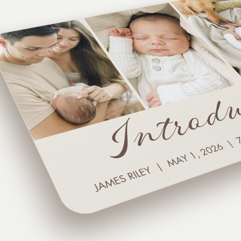 Softly Introducing Birth Announcement