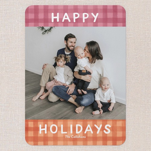 Matte Pink Holiday Card