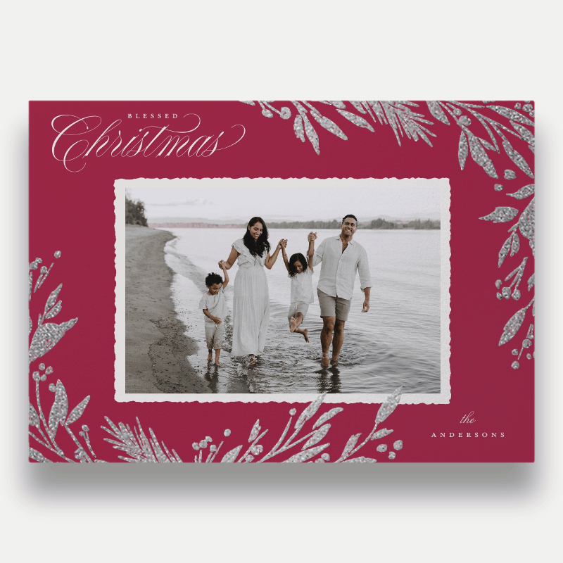 Shimmering Botanical Holiday Card