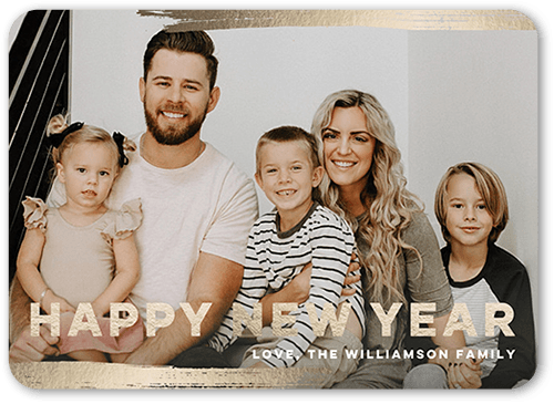 Radiant Brushstroke 5x7 Yellow  Holiday Card