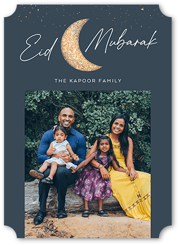 Crescent Greetings 5x7 Gray  Eid Card