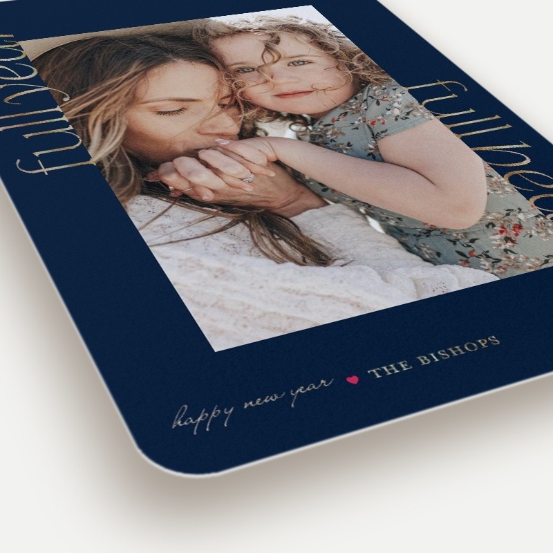 Vertical Script New Year's Card