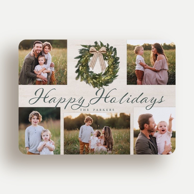Rustic Wreath Holiday Card