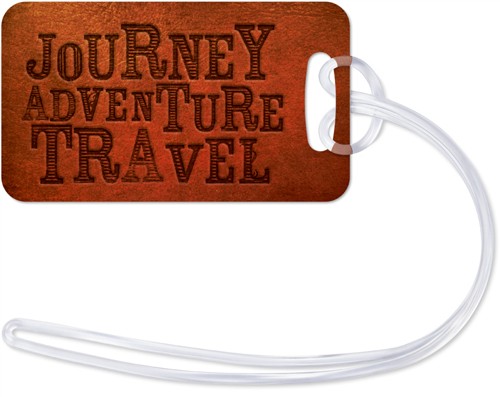 Well Traveled Journey 2x3 Brown  Luggage Tag