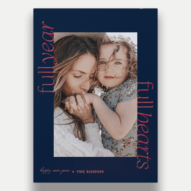 Vertical Script New Year's Card