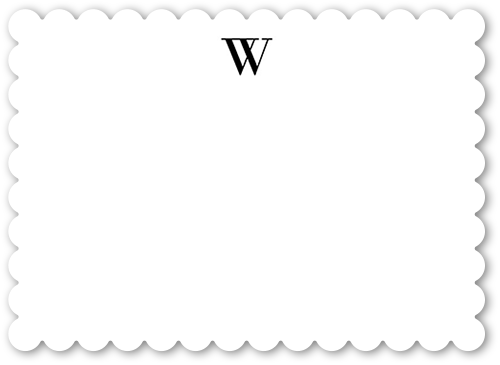 Personalized Note Cards: Timeless Initial 5x7 Flat Black Signature Smooth Cardstock Scallop Shutterfly