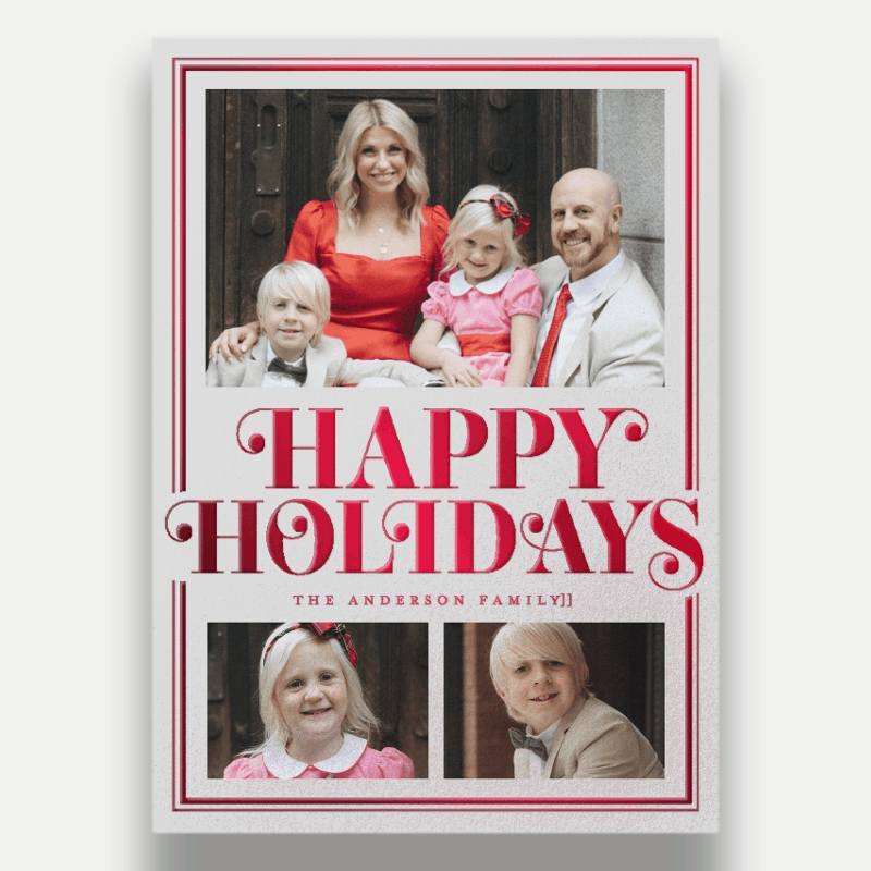 Curly Serif Border Holiday Card