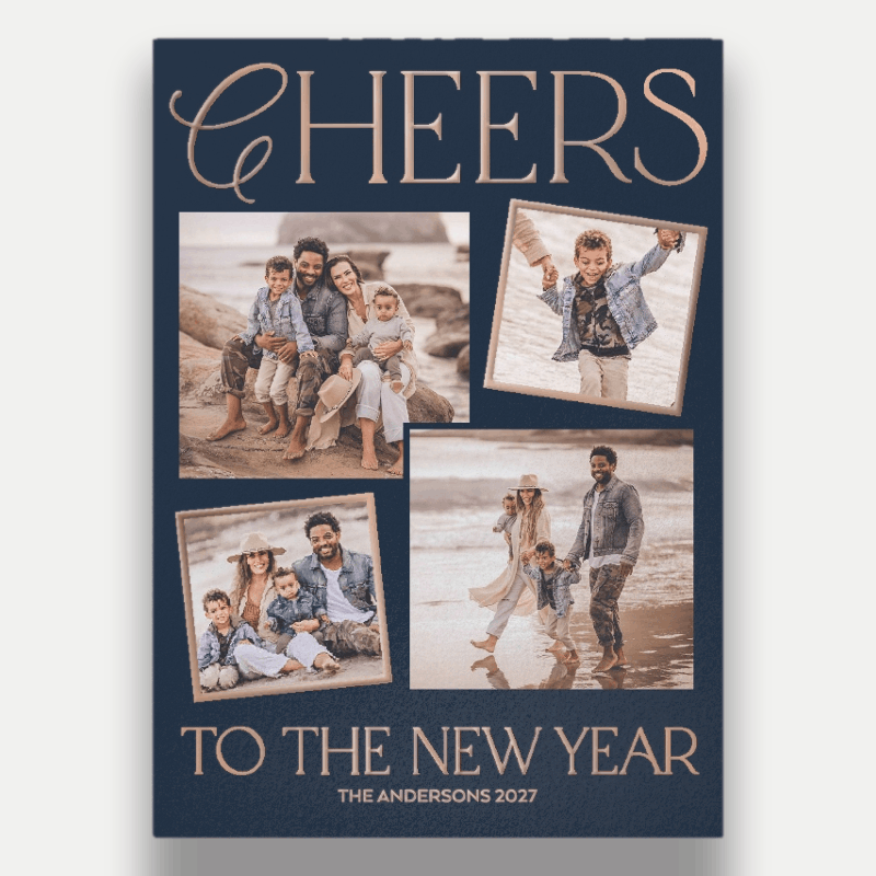 Elegant Cheers New Year's Card