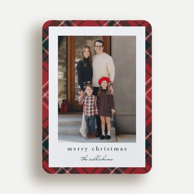 Plaid Border Holiday Card