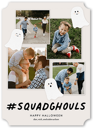 Squad Ghouls 5x7 Gray  Halloween Card