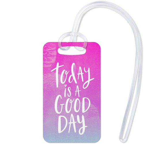 Emoji Good Day 2x3 Purple  Luggage Tag