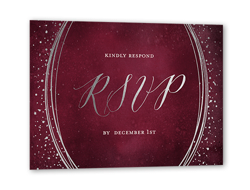 Matte Purple Wedding RSVP Card