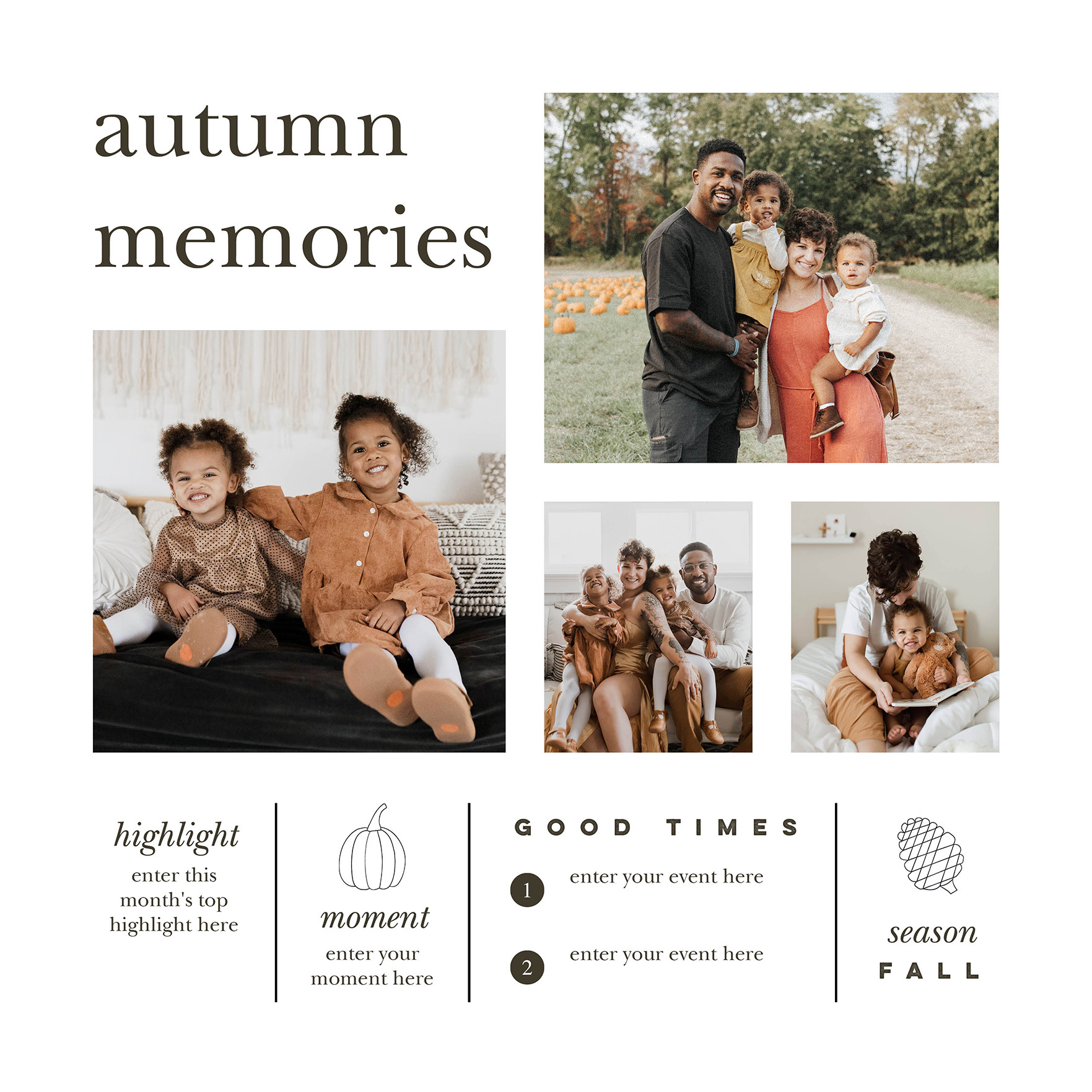 Modern Year In Review Gallery Calendar 12x12 undefined  Wall Calendar